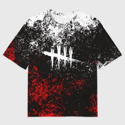 Женская футболка oversize 3D Dead by Daylight краски и ничего лишнего DBD
