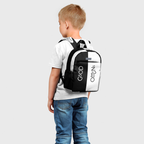 Детский рюкзак 3D с принтом GOOD OMENS (КРЫЛЬЯ), фото на моделе #1