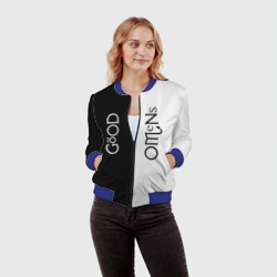 Женский бомбер 3D Good omens крылья - фото 2