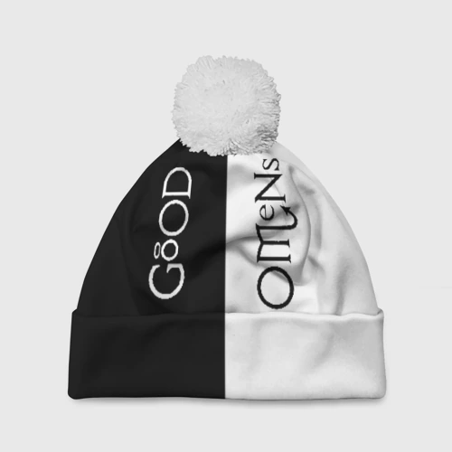 Шапка 3D c помпоном Good omens крылья