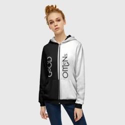 Женская толстовка 3D на молнии Good omens крылья - фото 2