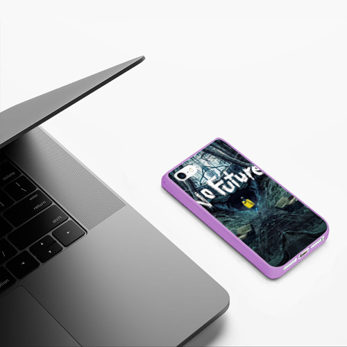 Чехол для iPhone 5/5S матовый Тьма - No Future, цвет сиреневый - фото 5