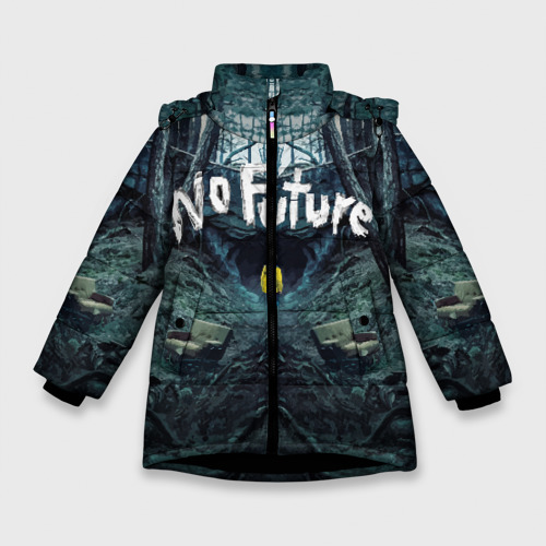 Зимняя куртка для девочек 3D Тьма - No Future, цвет черный