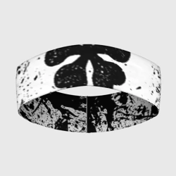 Повязка на голову 3D Черный Клевер испачканный фон