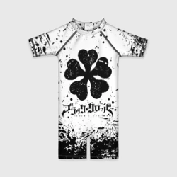 Детский купальный костюм 3D Черный Клевер испачканный фон