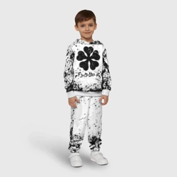 Детский костюм с толстовкой 3D Черный Клевер испачканный фон - фото 2
