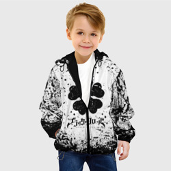 Детская куртка 3D Черный Клевер испачканный фон - фото 2
