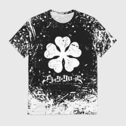Мужская футболка 3D Черный клевер лого