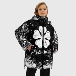 Женская зимняя куртка Oversize Черный клевер лого - фото 2