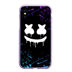 Чехол для iPhone XS Max матовый Marshmello краски и ничего лишнего смайл Маршмелло