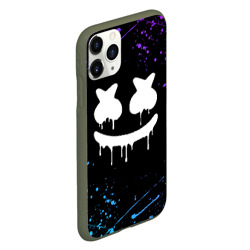 Чехол для iPhone 11 Pro матовый Marshmello краски и ничего лишнего смайл Маршмелло - фото 2