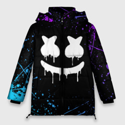 Женская зимняя куртка Oversize Marshmello краски и ничего лишнего смайл Маршмелло