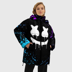 Женская зимняя куртка Oversize Marshmello краски и ничего лишнего смайл Маршмелло - фото 2