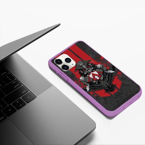 Чехол для iPhone 11 Pro Max матовый Apex Legends Bloodhound, цвет фиолетовый - фото 5