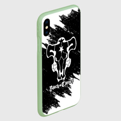 Чехол для iPhone XS Max матовый Черный Бык на бело/черном фоне - фото 2