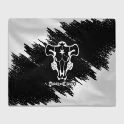 Плед 3D Черный Бык на бело/черном фоне