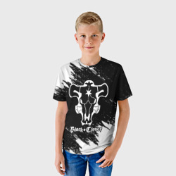 Детская футболка 3D Черный Бык на бело/черном фоне - фото 2