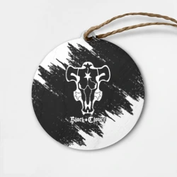 Деревянная игрушка круг Черный Бык на бело/черном фоне