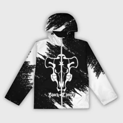 Женская ветровка 3D Черный Бык на бело/черном фоне