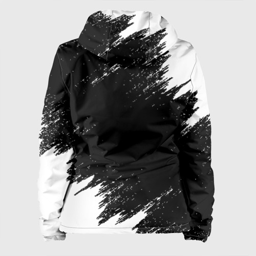 Женская куртка 3D Черный Бык на бело/черном фоне, цвет черный - фото 2