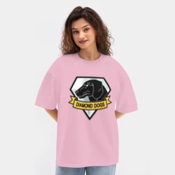 Женская футболка Oversize хлопок texturе Diamond Dogs - фото 2