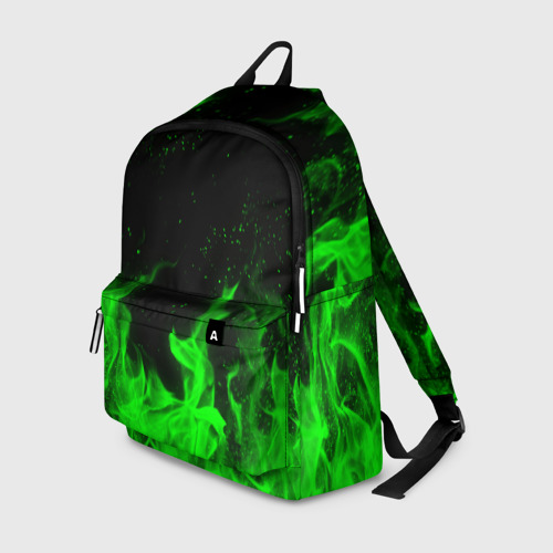 Рюкзак 3D Зелёный огонь green fire
