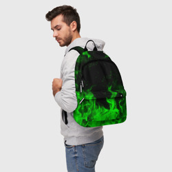 Рюкзак 3D Зелёный огонь green fire - фото 2