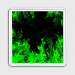 Магнит 55*55 Зелёный огонь green fire