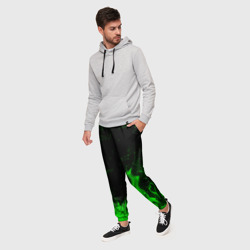 Мужские брюки 3D Зелёный огонь green fire - фото 2