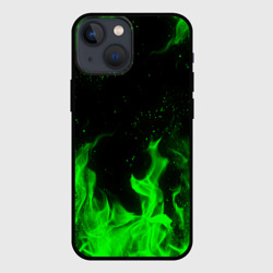 Чехол для iPhone 13 mini Зелёный огонь green fire