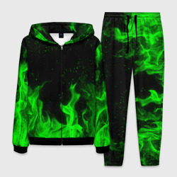 Мужской костюм 3D Зелёный огонь green fire