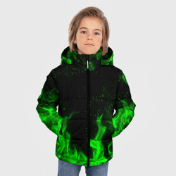 Зимняя куртка для мальчиков 3D Зелёный огонь green fire - фото 2