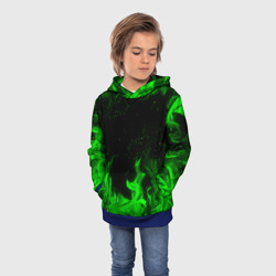 Детская толстовка 3D Зелёный огонь green fire - фото 2