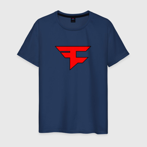 Мужская футболка хлопок FaZe clan, цвет темно-синий