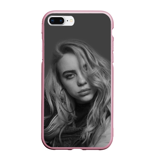 Чехол для iPhone 7Plus/8 Plus матовый BILLIE EILISH, цвет розовый