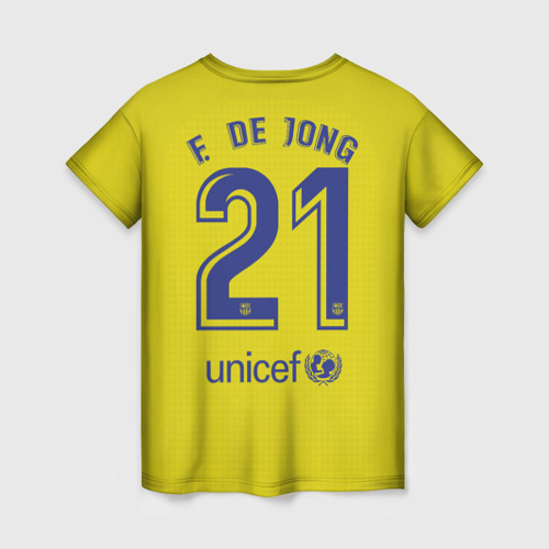 Женская футболка 3D с принтом De Jong away 19-20, вид сзади #1