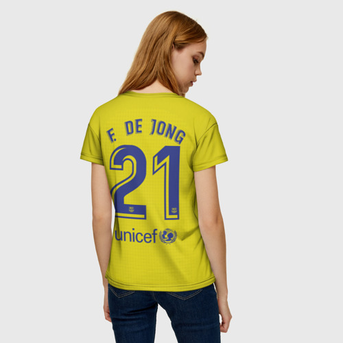 Женская футболка 3D с принтом De Jong away 19-20, вид сзади #2