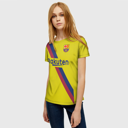Женская футболка 3D с принтом De Jong away 19-20, фото на моделе #1