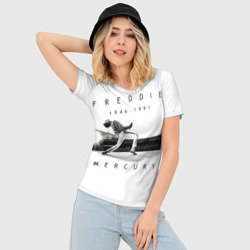 Женская футболка 3D Slim Фредди Меркьюри - фото 2