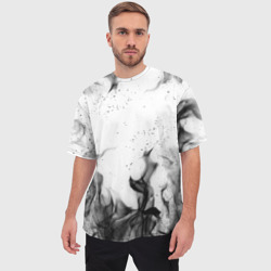 Мужская футболка oversize 3D Чёрный огонь - фото 2