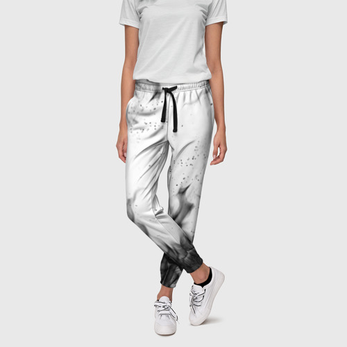 Женские брюки 3D с принтом ЧЁРНЫЙ ОГОНЬ, фото на моделе #1