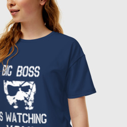 Женская футболка хлопок Oversize Big Boss - фото 2