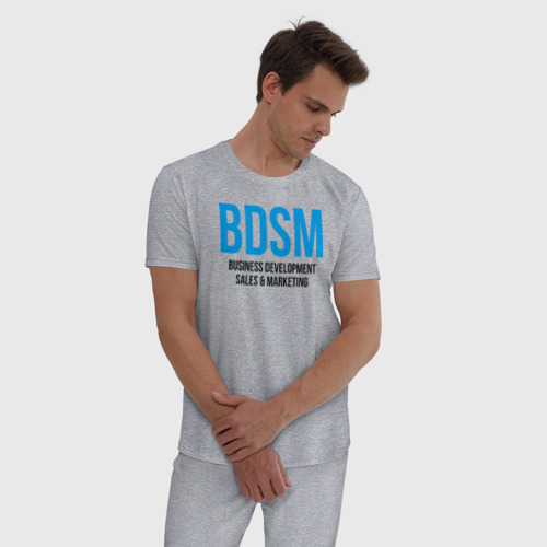 Мужская пижама хлопок с принтом BDSM, фото на моделе #1