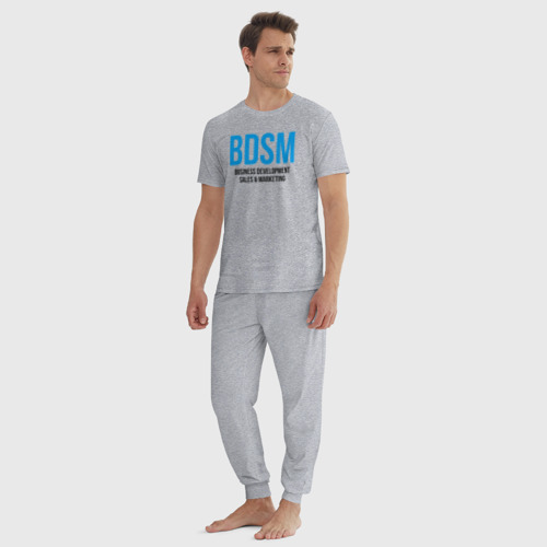 Мужская пижама хлопок с принтом BDSM, вид сбоку #3