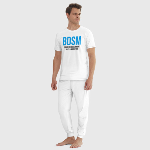 Мужская пижама хлопок BDSM, цвет белый - фото 5