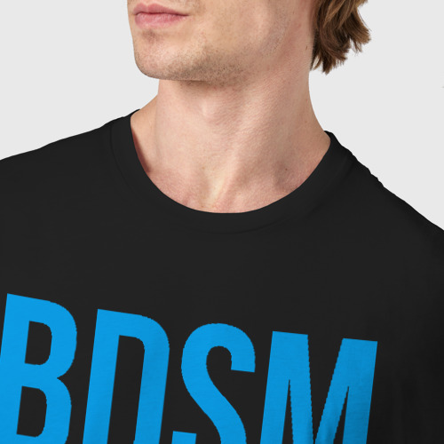 Мужская футболка хлопок BDSM white, цвет черный - фото 6