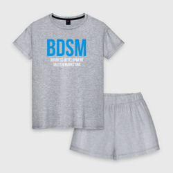 Женская пижама с шортиками хлопок BDSM white