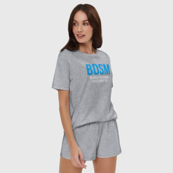 Женская пижама с шортиками хлопок BDSM white - фото 2