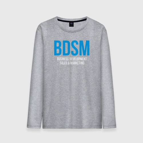 Мужской лонгслив хлопок BDSM white
