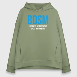 Женское худи Oversize хлопок BDSM white